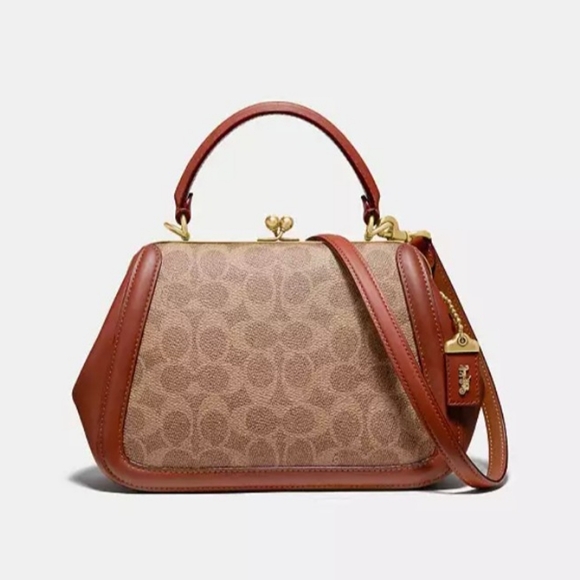 Coach Handbags - Coach Frame Bag 23 In Signature Canvas